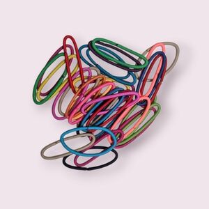 Set of 34 Seamless Colorful Hair Ties No-Damage Elastic Bands